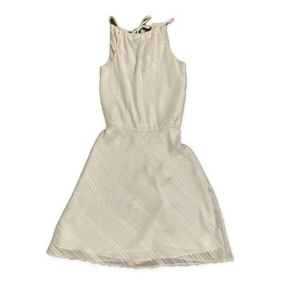 Cache White Silver Metallic Tank Knee Length Dress Xs - Picture 1 of 4